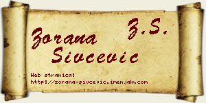 Zorana Sivčević vizit kartica